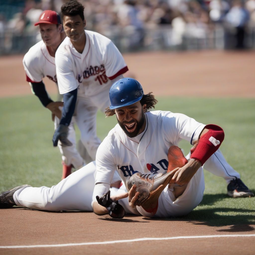 Baseball Player Injured on Field