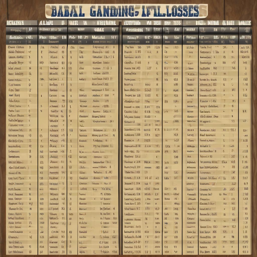 Baseball Standings Table