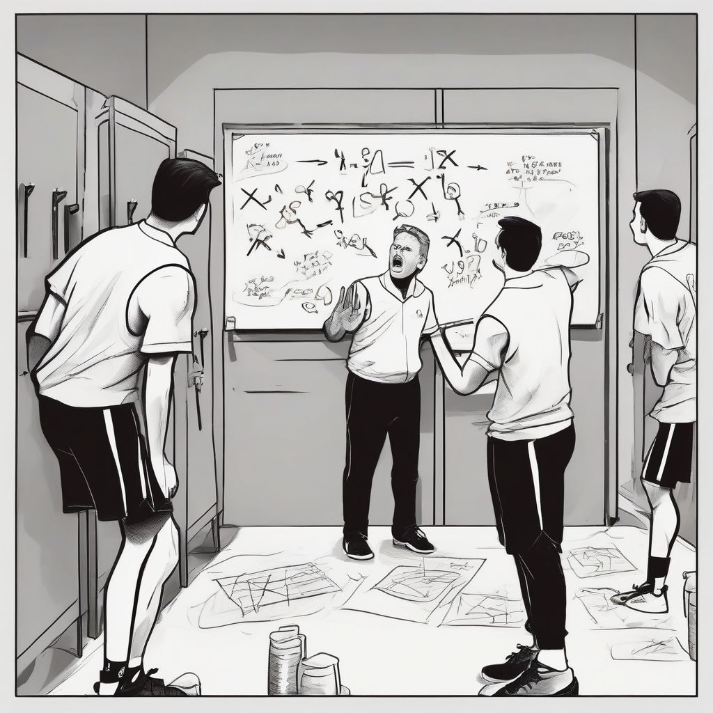 Basketball Coach Drawing Play