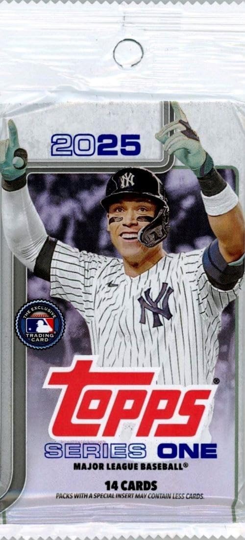 2025 Topps Series 1 Baseball Factory Sealed Retail Foil Pack with (14) Brand New Cards Including One Insert Card! Look for Autos,Relics, Rookies,Parallels, Inserts & Retail Exclusive HOLO PARALLELS!