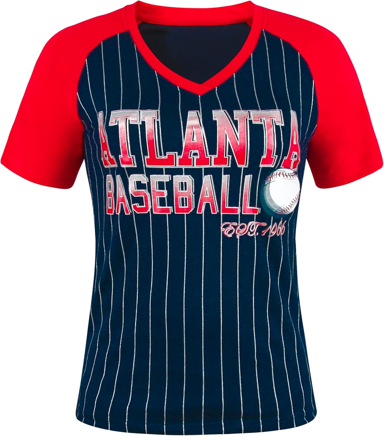 Womens Baseball Cage Fans Athletic City Raglan T-Shirts - Royal Blue & White