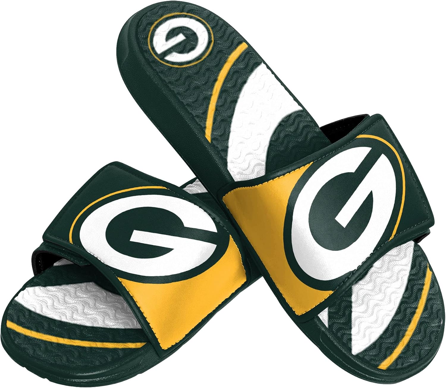 FOCO Men\'s NFL Team Logo Sport Shower Foam Slide Flip Flop Sandals