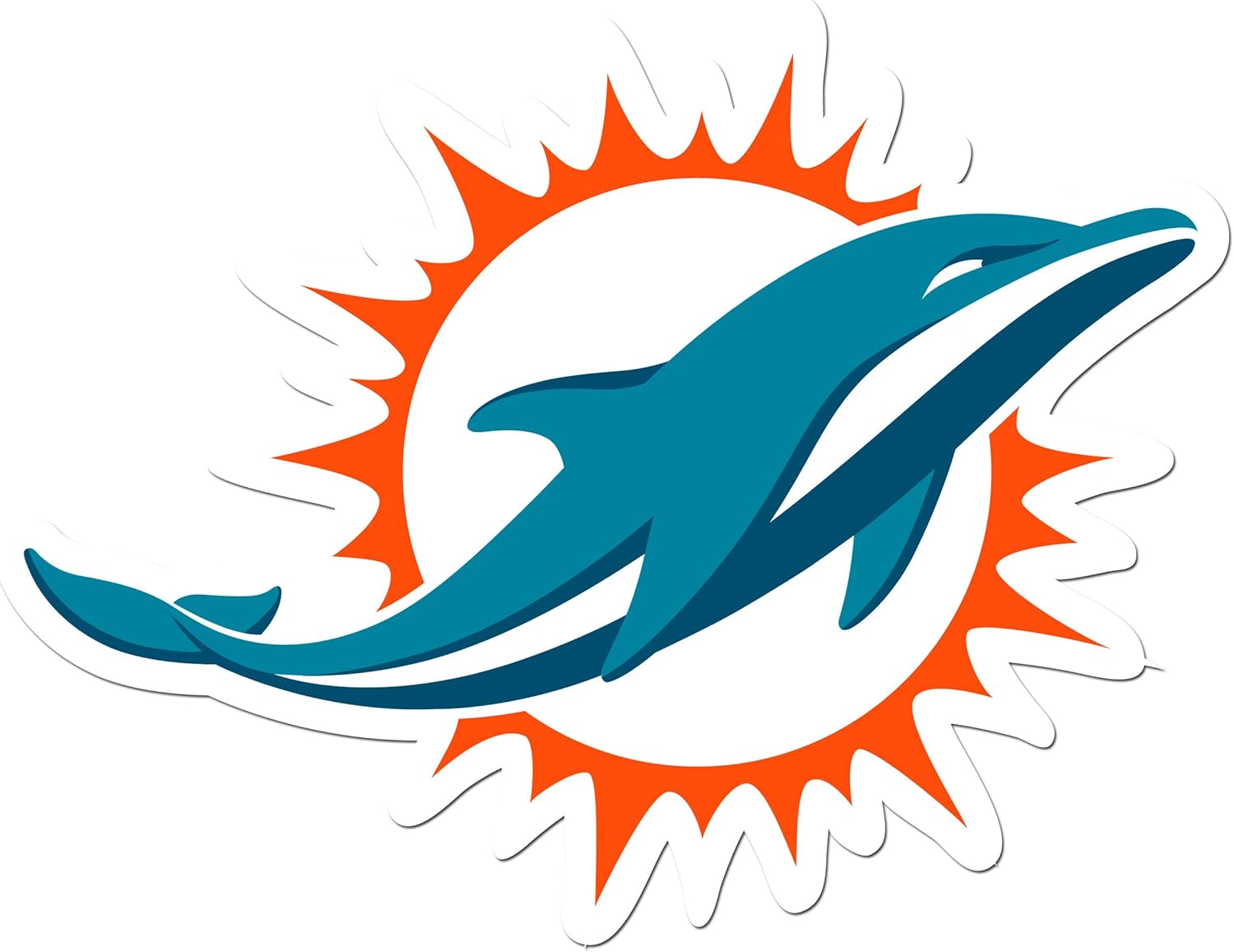 NFL Siskiyou Sports Fan Shop Miami Dolphins Auto Decal 8 inch sheet Team Color