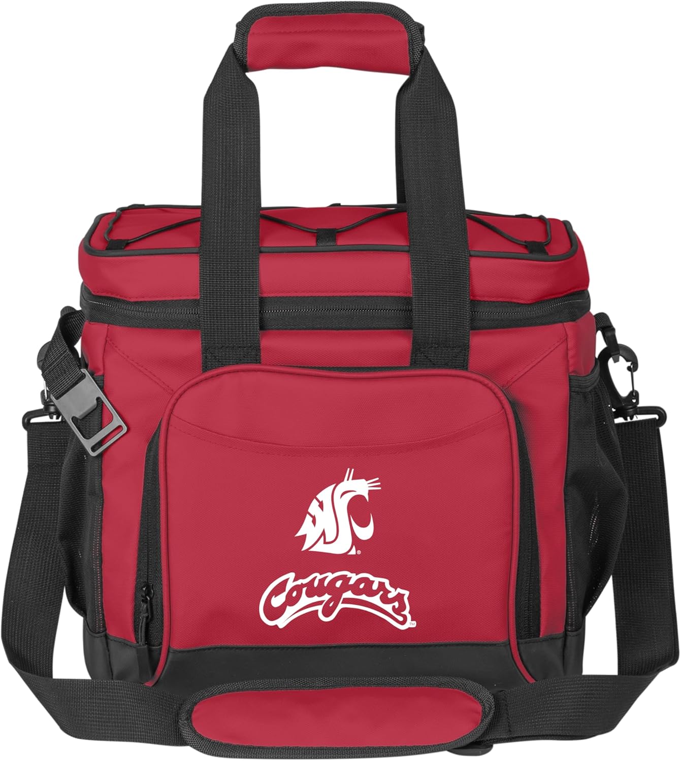 Logo Brands NCAA Flex 24-Can Cooler - Heat-Sealed Leak-Proof Lining, Built-in Bottle Opener, Adjustable Shoulder Strap- Great for Tailgates & Picnics